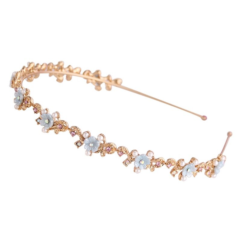 Băng Đô Cài Tóc Hình Hoa Đính Đá Và Ngọc Trai