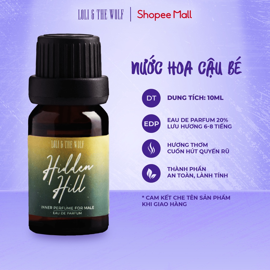 Nước Hoa Vùng Kín Nam Loli The Wolf Hương Nam Tính Thanh Mát Thơm Lâu Cuốn Hút Hidden Hill Chai 10ml