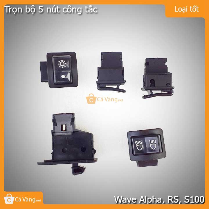 Công tắc xe máy Wave Alpha, RS, S100 chất lượng như Zin giá rẻ,Trọn bộ 5 nút