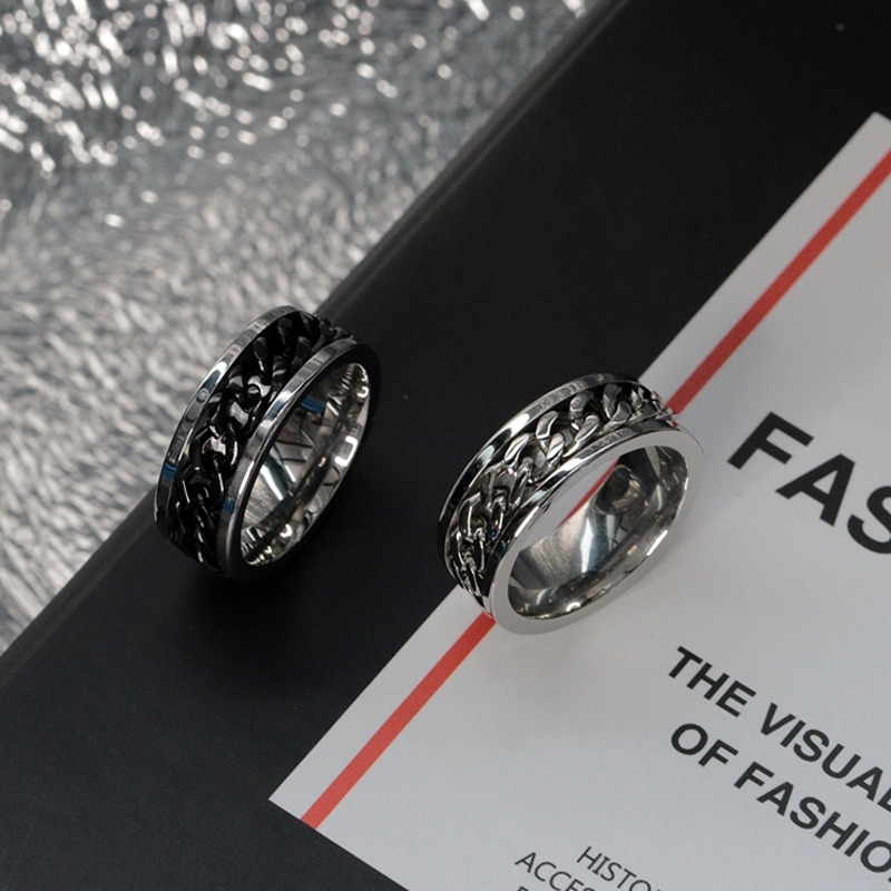 Nhẫn Thép Titan Phong Cách Hiphop Hàn Quốc Cá Tính