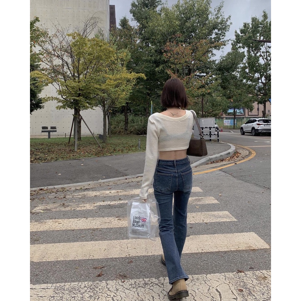 Quần jean flared jean 9 màu lưng cao ống đứng loe nhẹ form hàn, màu xám vải nhập xịn hàn quốc | BigBuy360 - bigbuy360.vn