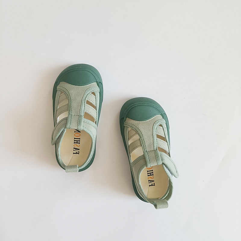 [Hàng Có Sẵn Bán Chạy] Giày Sandal Thể Thao Canvas Đế Mềm Phối Lưới Thoáng Khí Hở Ngón Mùa Hè Dễ Phối Đồ Cho Bé Trai