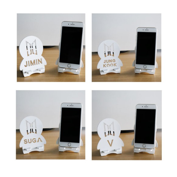 BTS Wooden Cellphone Tablet Holder Stand Lazy Bracket