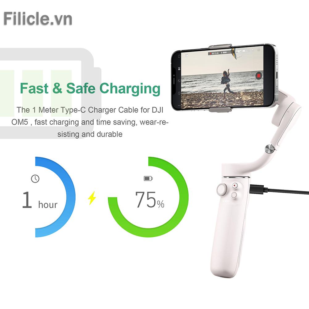 Dây cáp sạc nhanh USB loại C cho DJI OM 5 màu đen | BigBuy360 - bigbuy360.vn