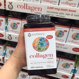 Viên uống đẹp da Collagen Biotin Youtheory 390 viên Mỹ