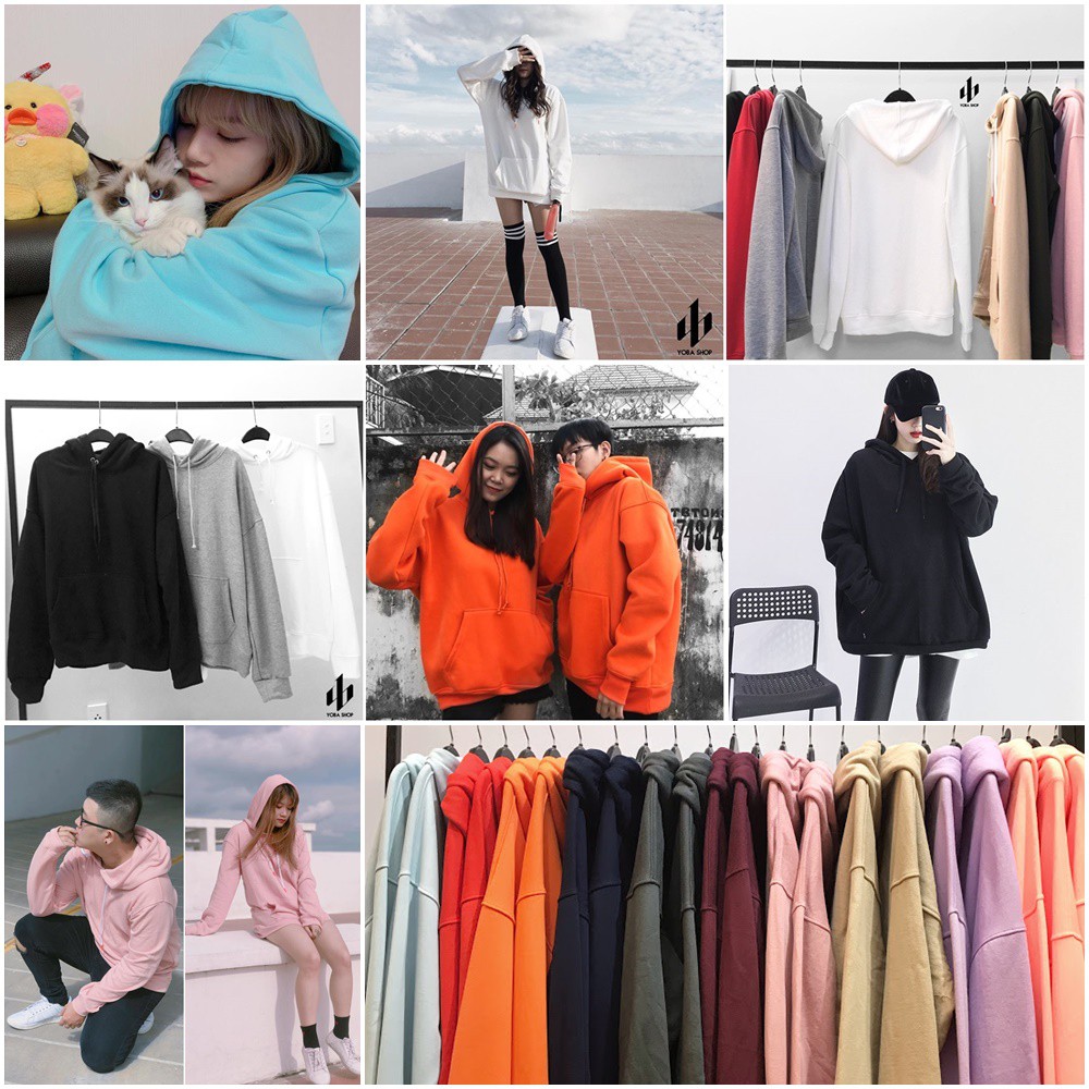 [ẢNH THẬT 100%] ÁO KHOÁC HOODIE NỈ ĐẸP NÓN 2 LỚP FORM RỘNG GẦN 20 MÀU