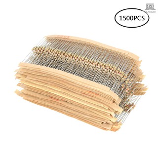Bộ linh kiện điện tử 1500 trở kháng màng carbon 5% 1/4W từ 1 đến 10M ohm 75 giá trị