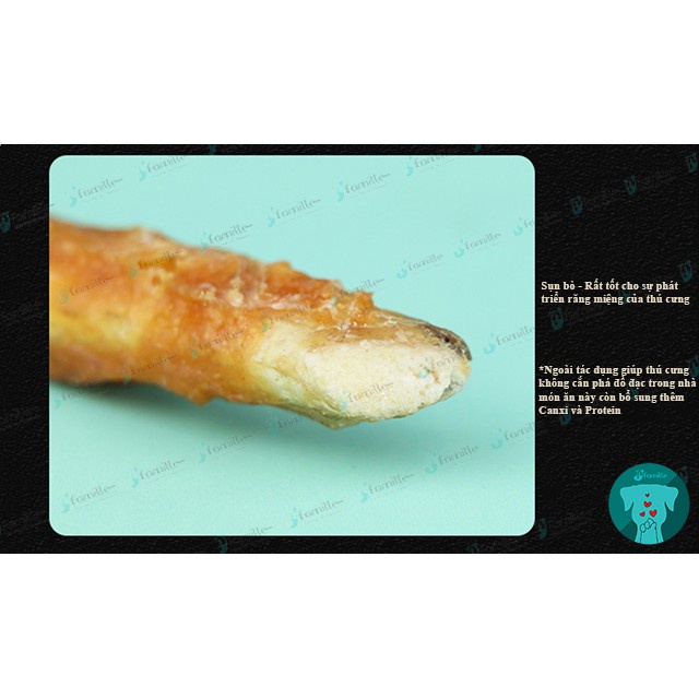 [HOT SALE SHOPEE]Xương Gặm Sạch Răng JFamille, Gà Cuộn Bò Giòn, Pet Snack Dinh Dưỡng. Gói 100gr - JF10