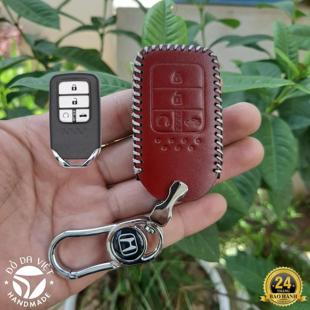 Bao da chìa khoá Honda Civic , City, CRV loại chìa 4 nút  Da bò thật 100%