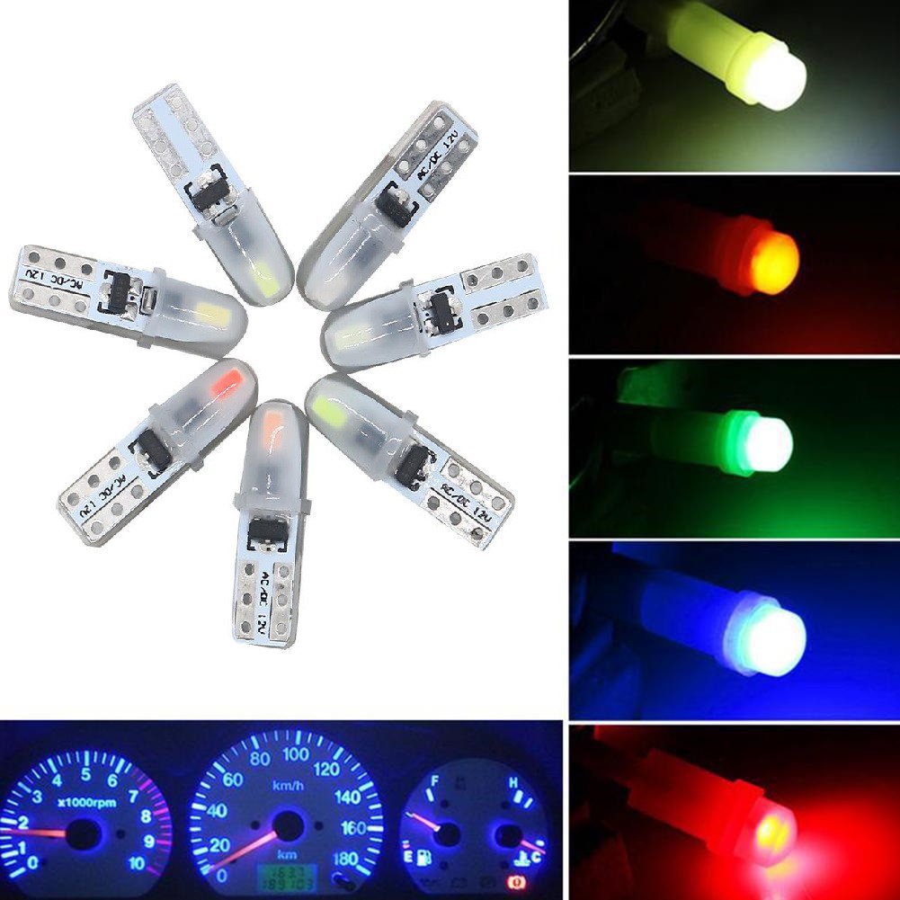 Bóng Đèn Led T5 1SMD 3D COB Silicone DC 12V Gắn Thay Thế Demi Xe Máy, Mặt Đồng Hồ Ô Tô