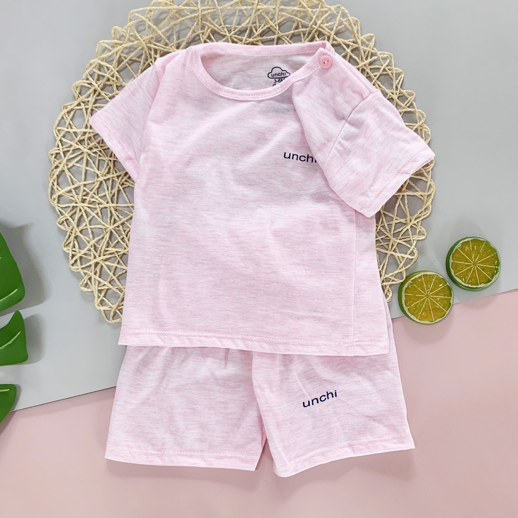 Bộ Unchi Cài Vai Cộc Tay Chất Cotton Cực Mềm Mát Cho Bé NamKidShop - Chuyên Đồ Unchi Cho Bé