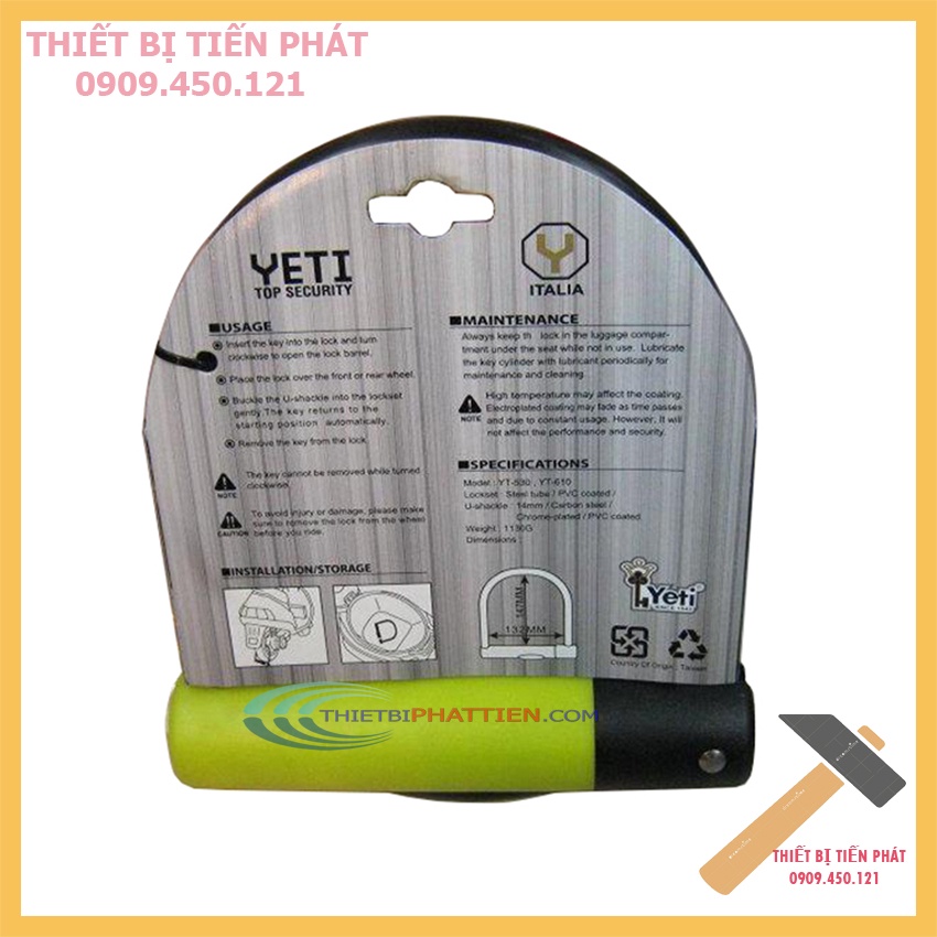 Ổ Khóa Bánh Xe Chữ U Yeti YT-530 ITALIA  ( Chính Hãng )