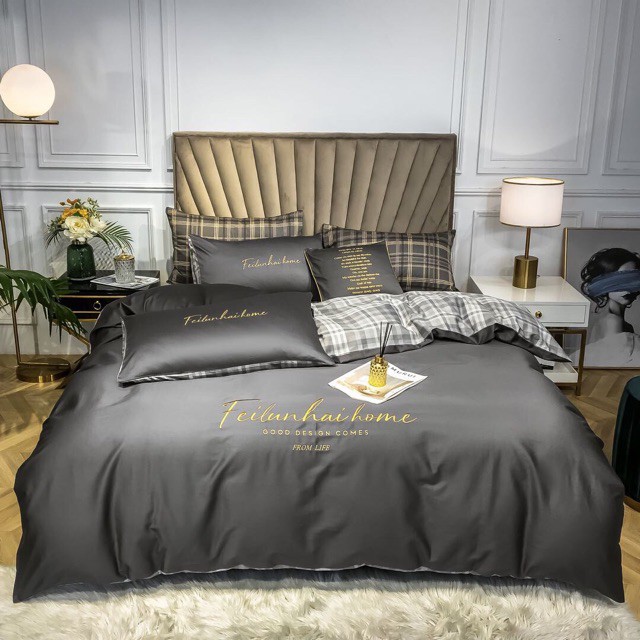 Sét chăn ga gối lụa thêu nhập khẩu hót hít 2020