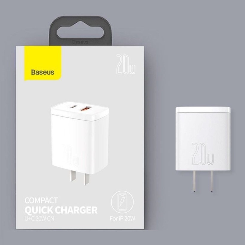 CỐC BASEUS COMPACT 20W (TYPE-C + USB)