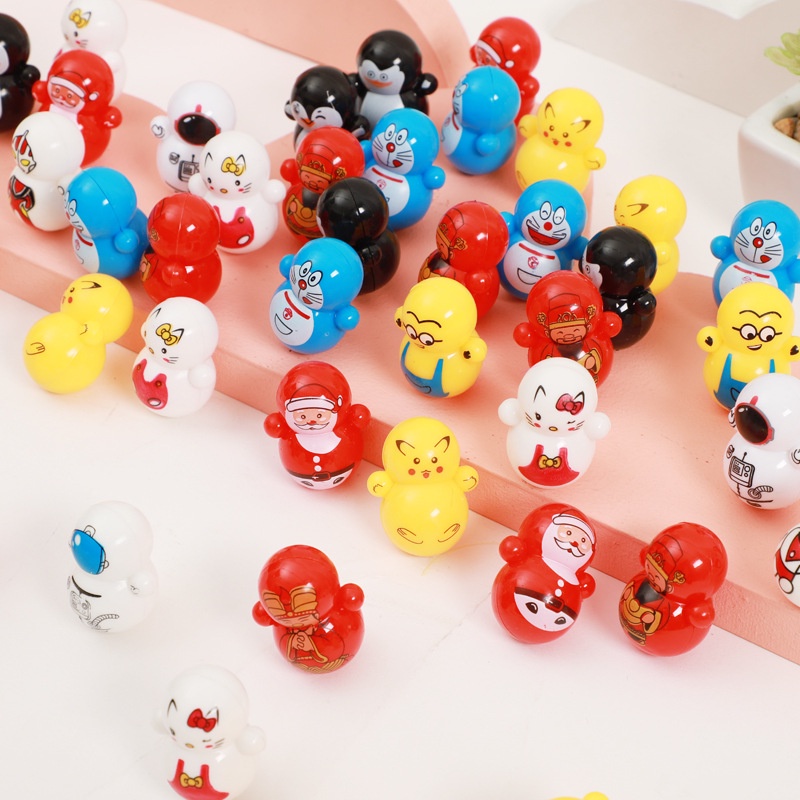 Lật đật squid game mini, đồ chơi lật đật mini doraemon cho bé cute dễ thương giá rẻ (pikachu, trò chơi con mực, minion