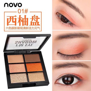 Bảng phấn mắt NOVO 6 ô (3 ô nhũ)