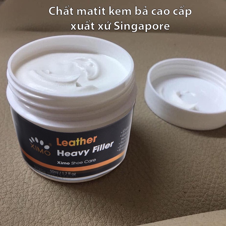 Kem Bả Ma Tít Heavy Filler XIMO 50ml Chuyên Vá, Sửa Chữa Vết Rạn Nứt, Bong Tróc Trên Da Giày, Ghế, Túi, Ví XXI09