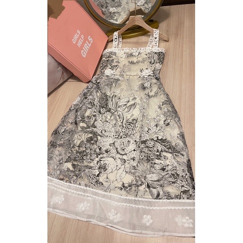 Jane Váy dự tiệc sang trọng jacquard họa tiết cổ điển Bắc Âu