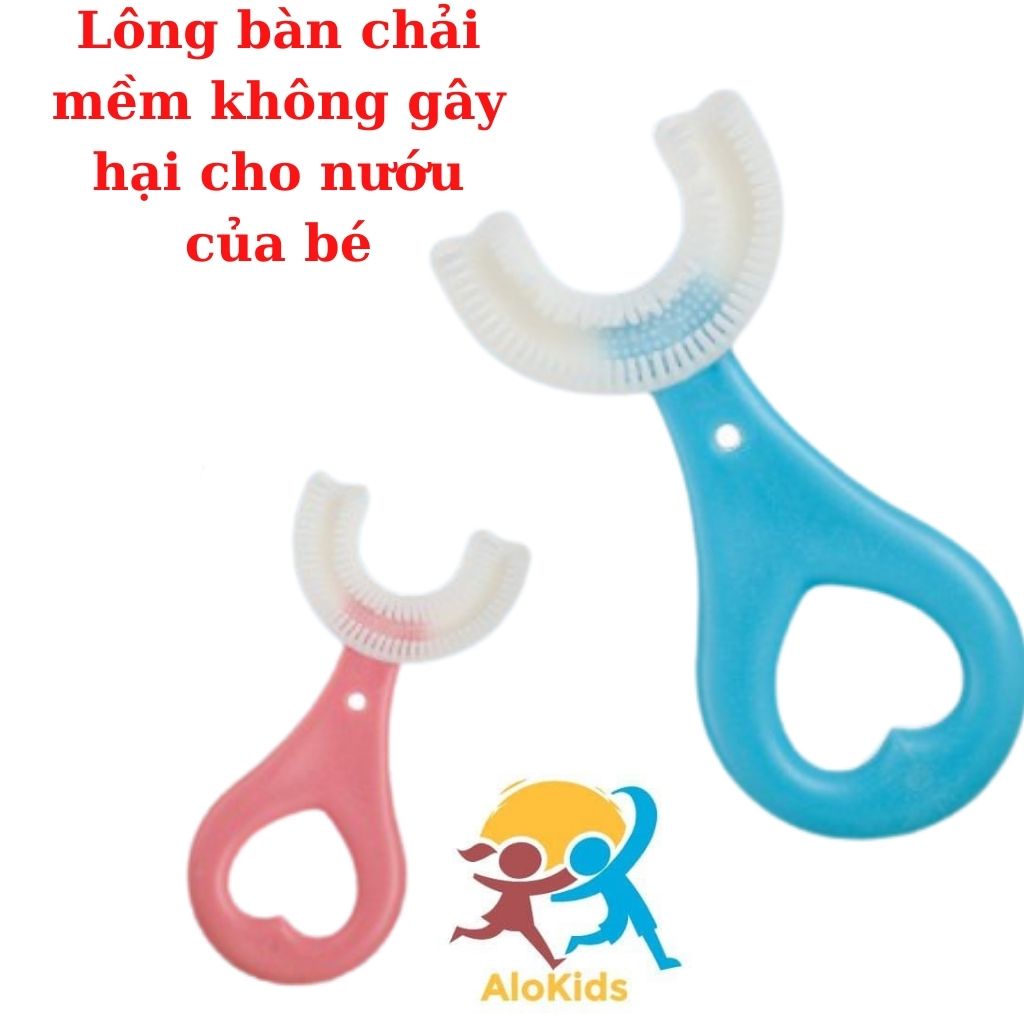 Combo Bàn Chải Đánh Răng Chữ U, Kem Đánh Răng Tạo Bọt Cho Bé Shop Alokidstb