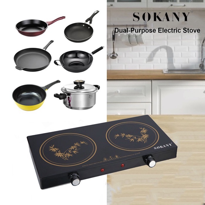 Bếp hồng ngoại đôi Sokany chính hãng giá tốt