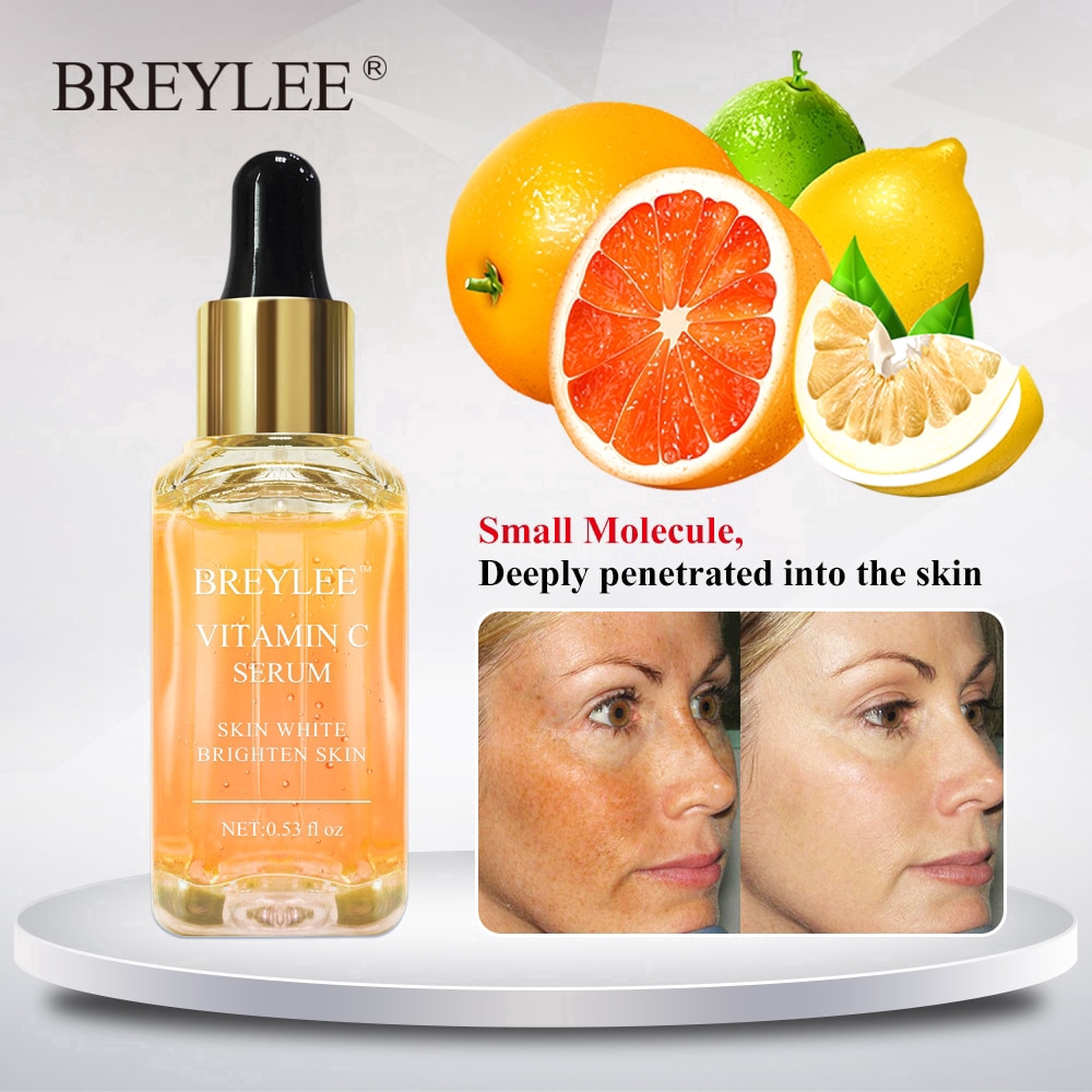 BREYLEE serum blance Vitamin C Brighten Face Skin Care Fade Dark Spots Freckle Anti-Aging Whitening 17ml