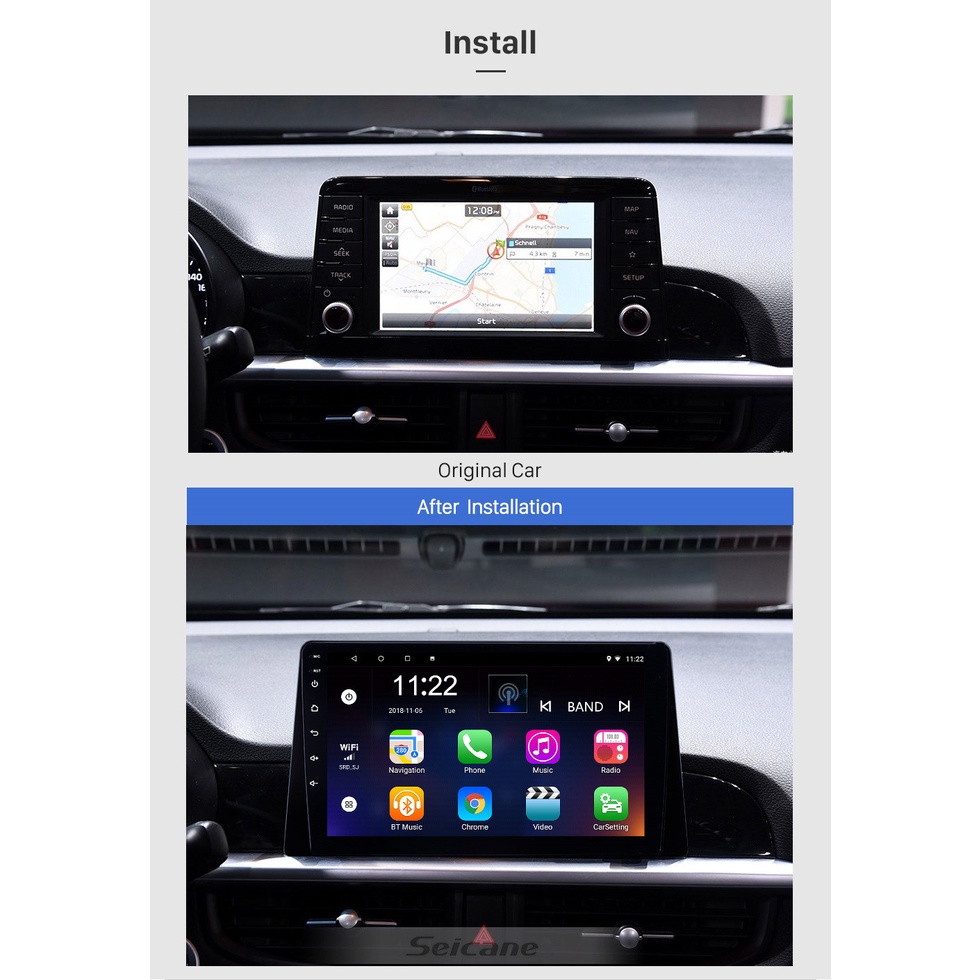 Mặt dưỡng màn hình android KIA MORNING  2008 2009 2010 2011 2012 2013 2014 2015 2016 2017 2018 2019 2020 2021