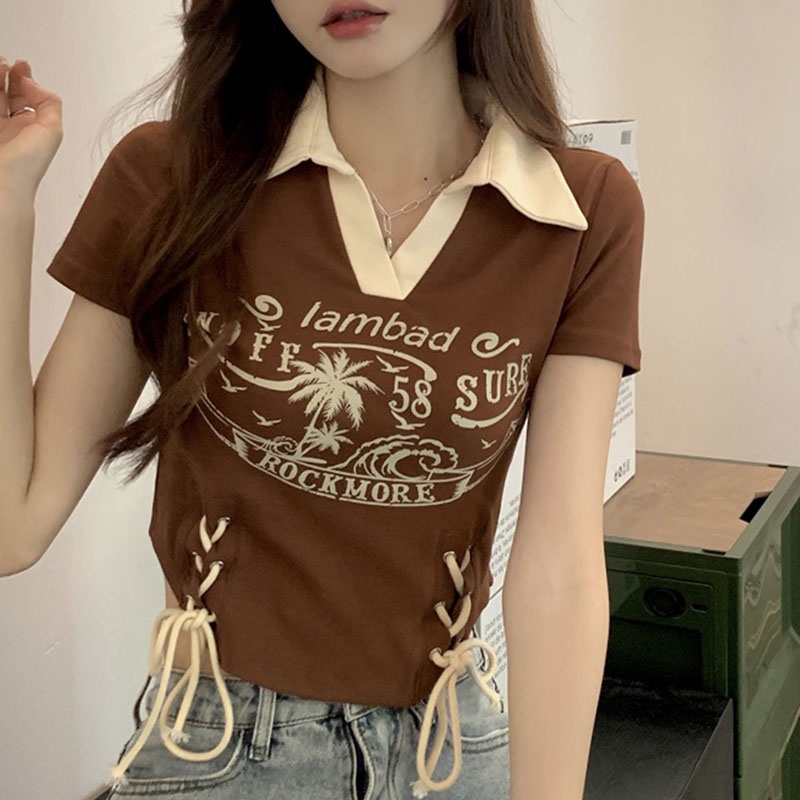 NRVP Áo Thun Cotton Tay Ngắn Cổ Tròn Màu Trơn Thời Trang Dành Cho Nữ