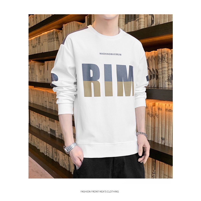 Áo thun nam tay dài cổ tròn đẹp hàn quốc sweater khoác thu đông cao cấp giá rẻ An Hi 💙 WHITE RIM 💚