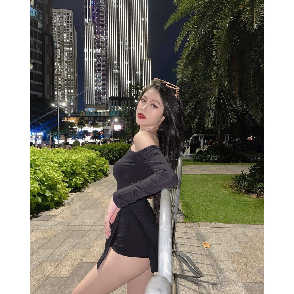 Set Áo Lệch Vai Kèm Quần Trong Thun Gân