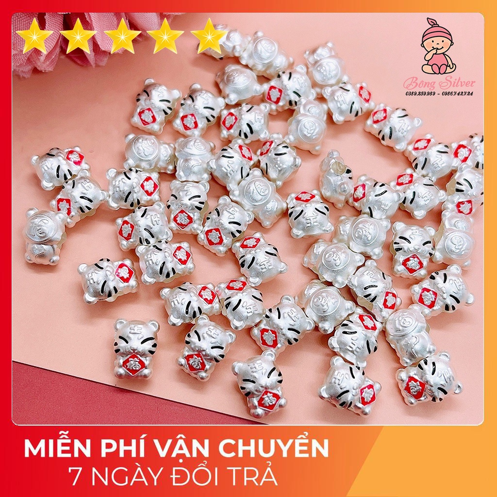 Charm bạc ta hình con Hổ 🐯 năm mới Nhâm Dần 2022 💖 bạc ta nguyên chất, dùng để mix vòng cho bé ⚡ Freeship toàn quốc ⚡