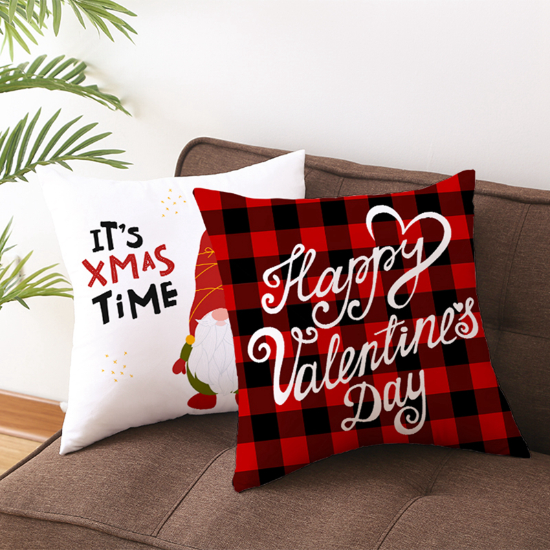 Vỏ gối bằng Polyester hình búp bê vô diện xinh xắn làm quà tặng valentine