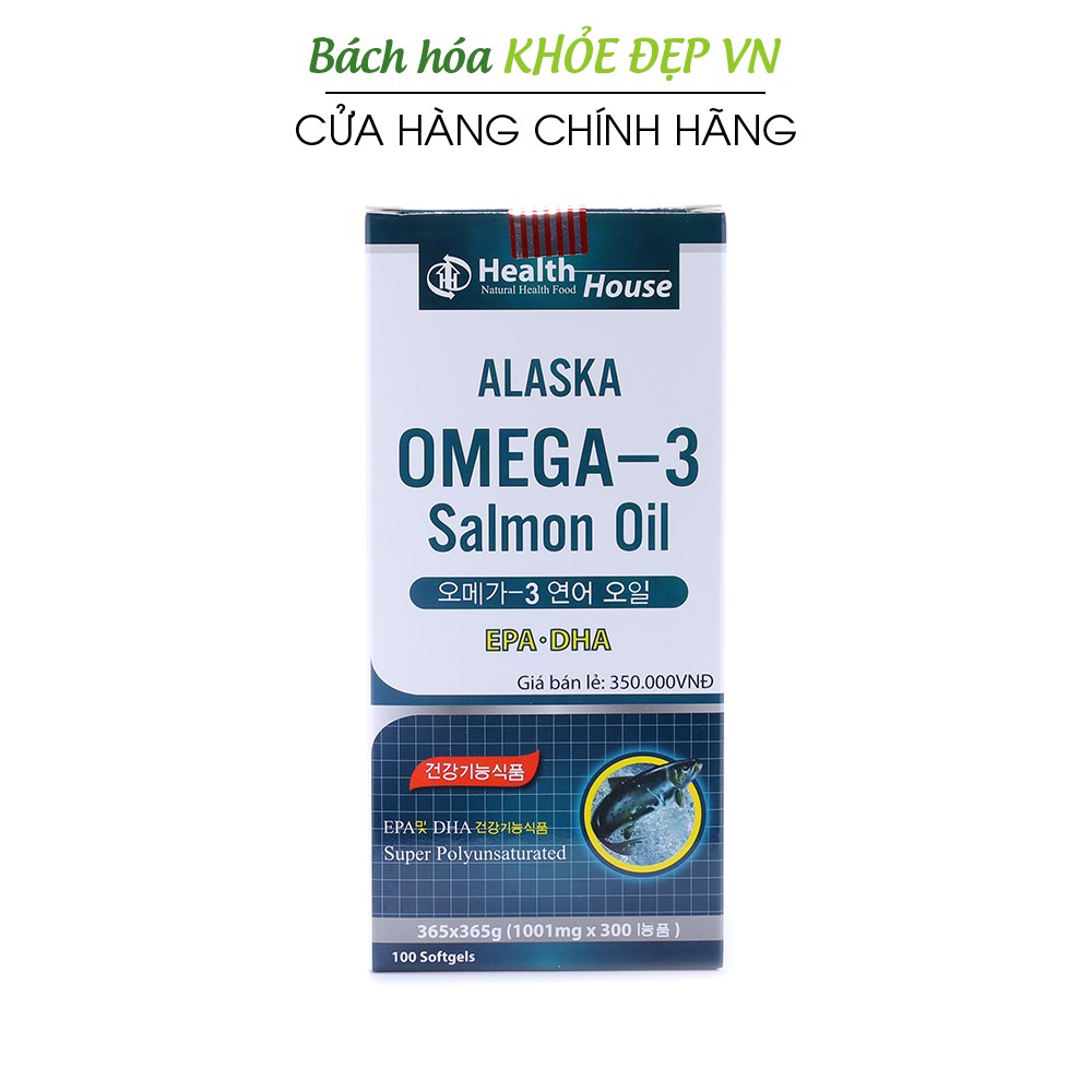 Viên dầu cá Alaska Omega 3 bổ não, sáng mắt, khỏe tim mạch - Hộp đen 100 viên