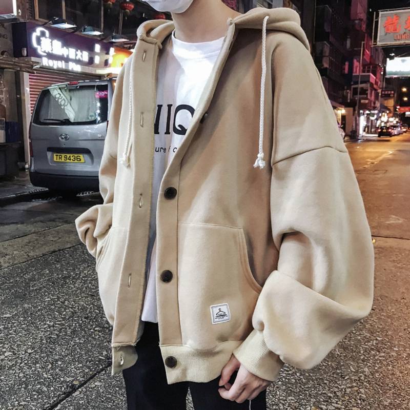 Áo Khoác Hoodie Dày Dặn Phong Cách Harajuku Cho Nam
