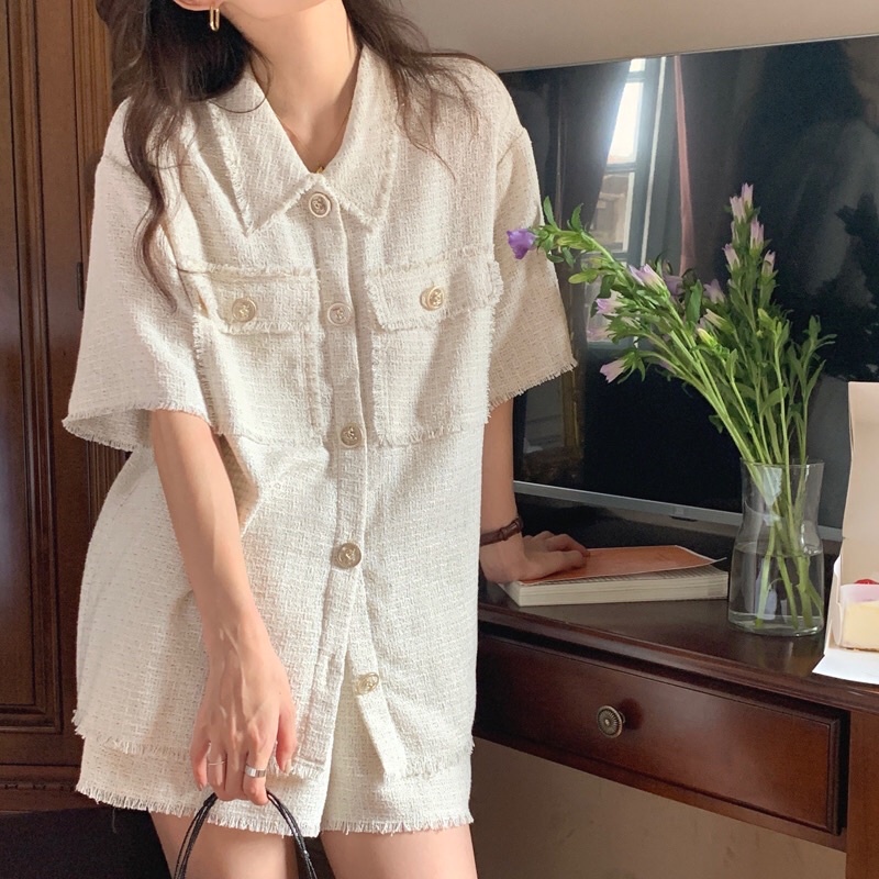 SET ÁO + QUẦN SHORT DẠ TWEET ULZZANG