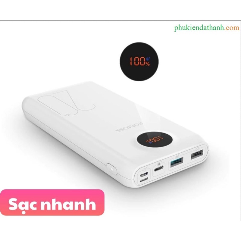 Sạc dự phòng Romoss 20.000 mah chính hãng sạc nhanh