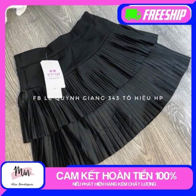 Chân váy dập ly 2 tầng - VÁY THUN đẹp - co giãn tốt - KHÔNG XÙ LÔNG