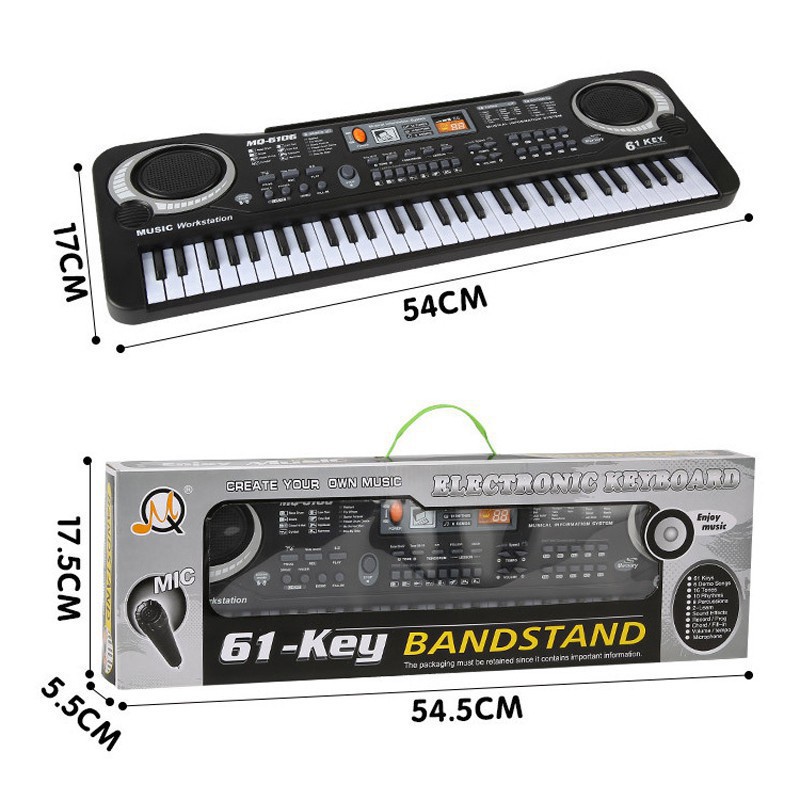 Đàn Piano Electronic Keyboard 61 Phím Kèm Mic Cho Bé