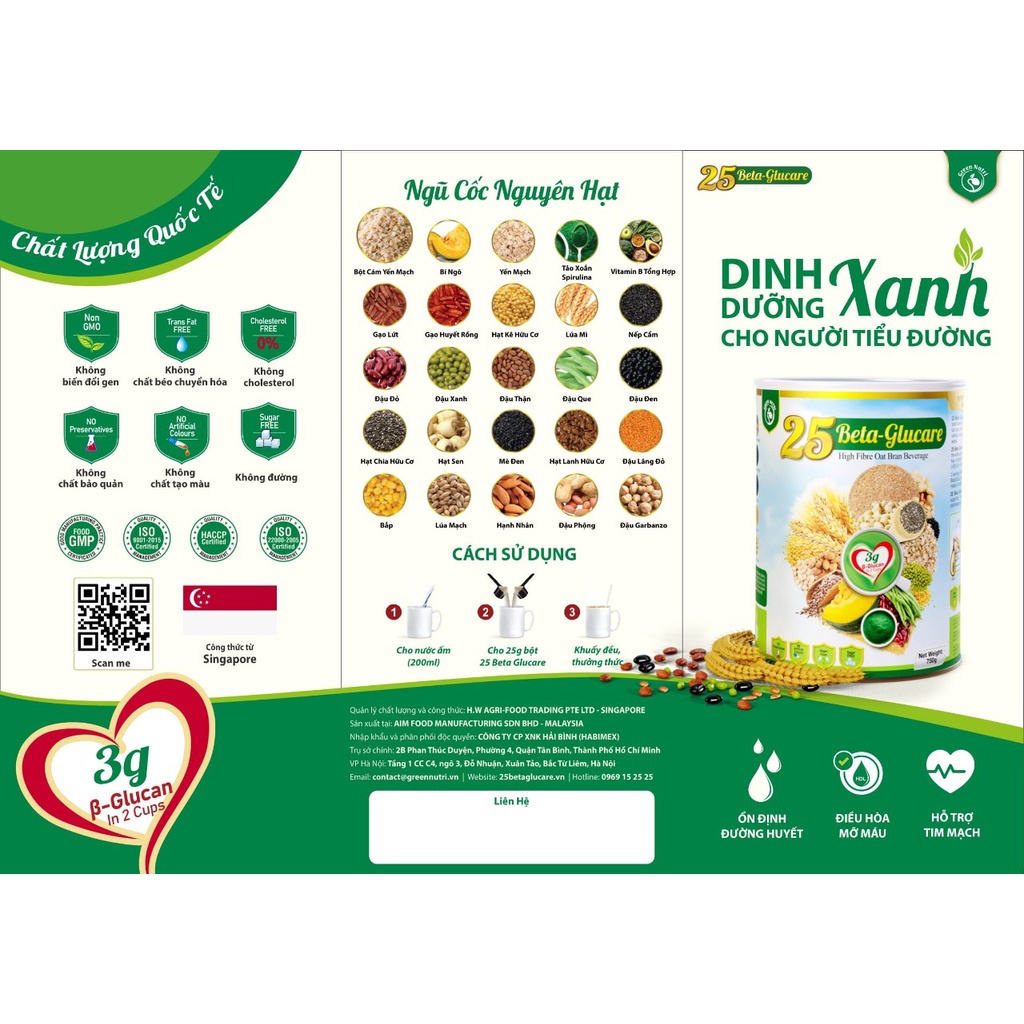 25 Beta Glucare 750g - Ngũ cốc Dinh dưỡng cho người tiểu đường