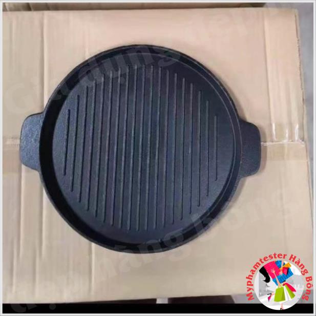 Khay nướng gang đen trống dính 22 cm