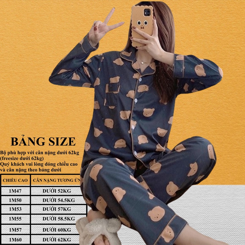 KĐ-12 Bộ Pijama Kate Nữ Siêu Hot - Bò Sữa, Gấu