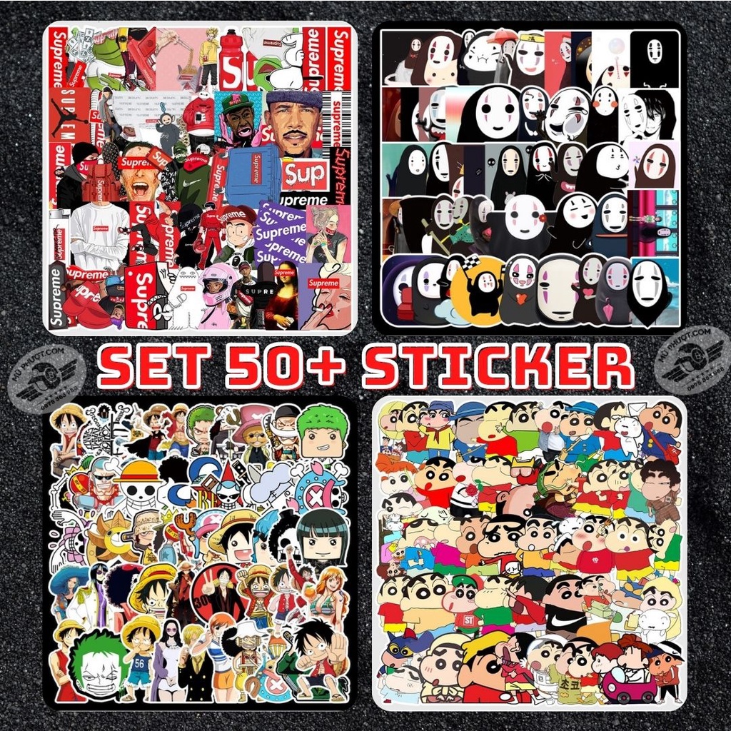 [Set 50+ Cái] Sticker tem dán trang trí laptop, mũ bảo hiểm, xe máy, ván trượt nhiều hình cute &amp; dễ thương