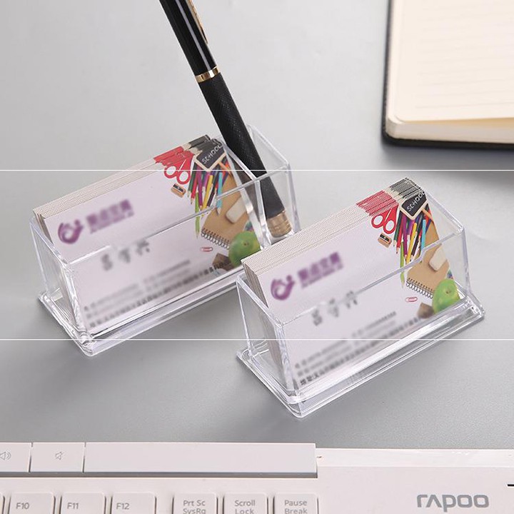 Hộp kệ đựng card bút thẻ ATM vé xe bus Clear Desktop Business Card Holder nhỏ gọn cho văn phòng