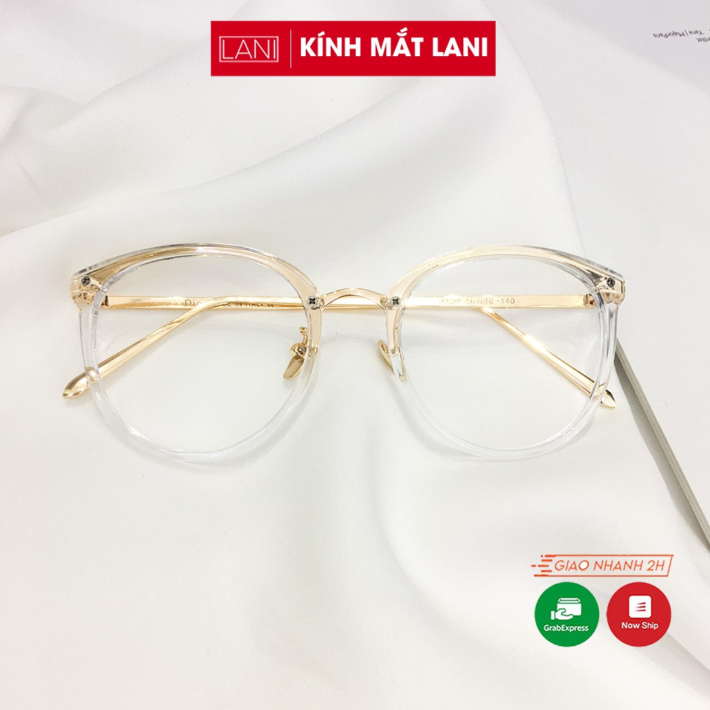 Gọng kính cận LANI 6020 kim loại dáng bầu cá tính thời trang nhận lắp mắt kính có độ theo yêu cầu