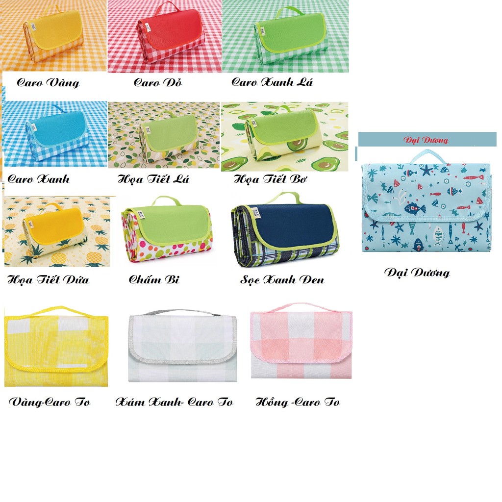[Họa Tiết Đẹp] Bạt/Thảm Trải cắm trại, đi phượt, picnic bằng vải Oxford chống thấm gấp gọn có quai xách cao cấp. | BigBuy360 - bigbuy360.vn