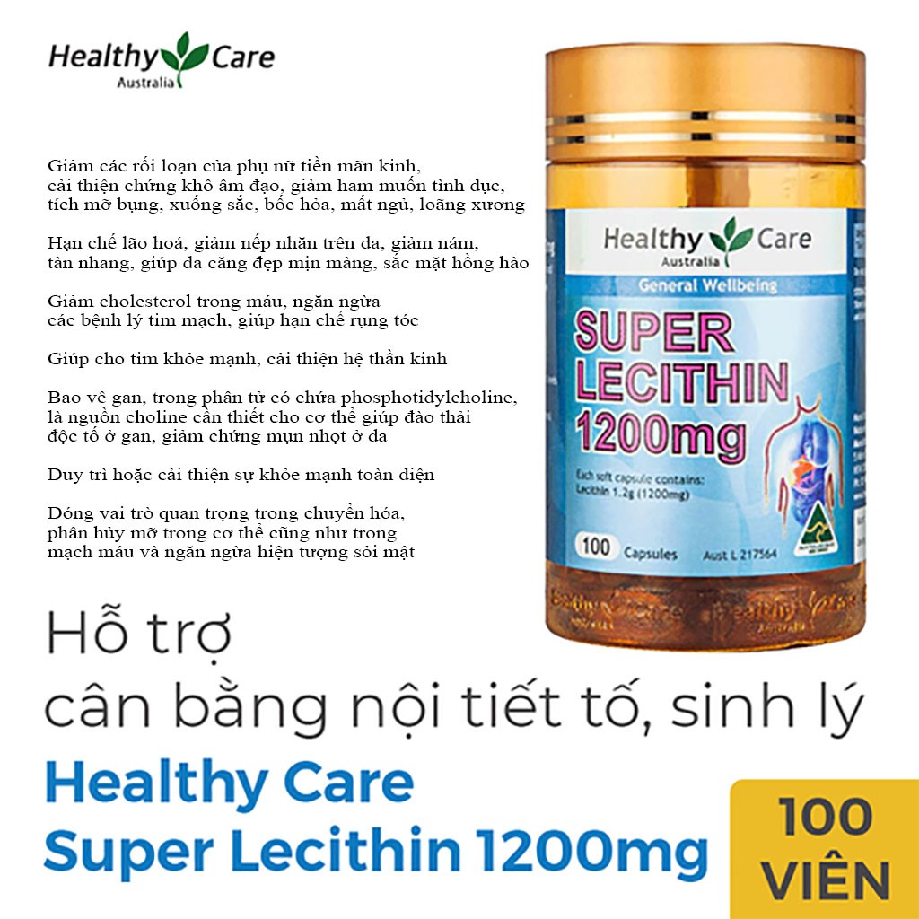 Thực Phẩm Bổ Sung Healthy Care Super Lecithin 1200mg - Lọ 100 Viên