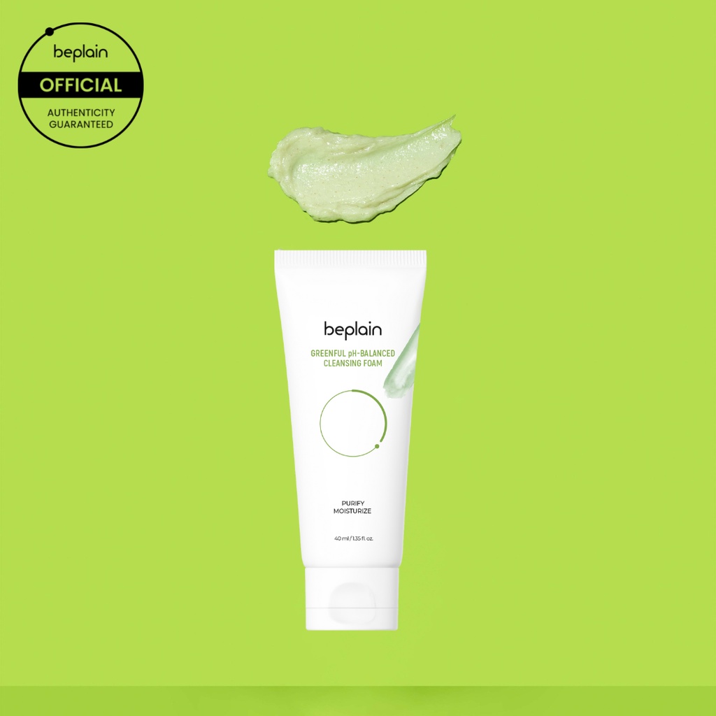 [40ml] Sữa Rửa Mặt beplain Đậu Xanh cân bằng độ pH Greenful Cleansing Foam
