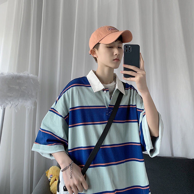 _Áo polo oversize kẻ to