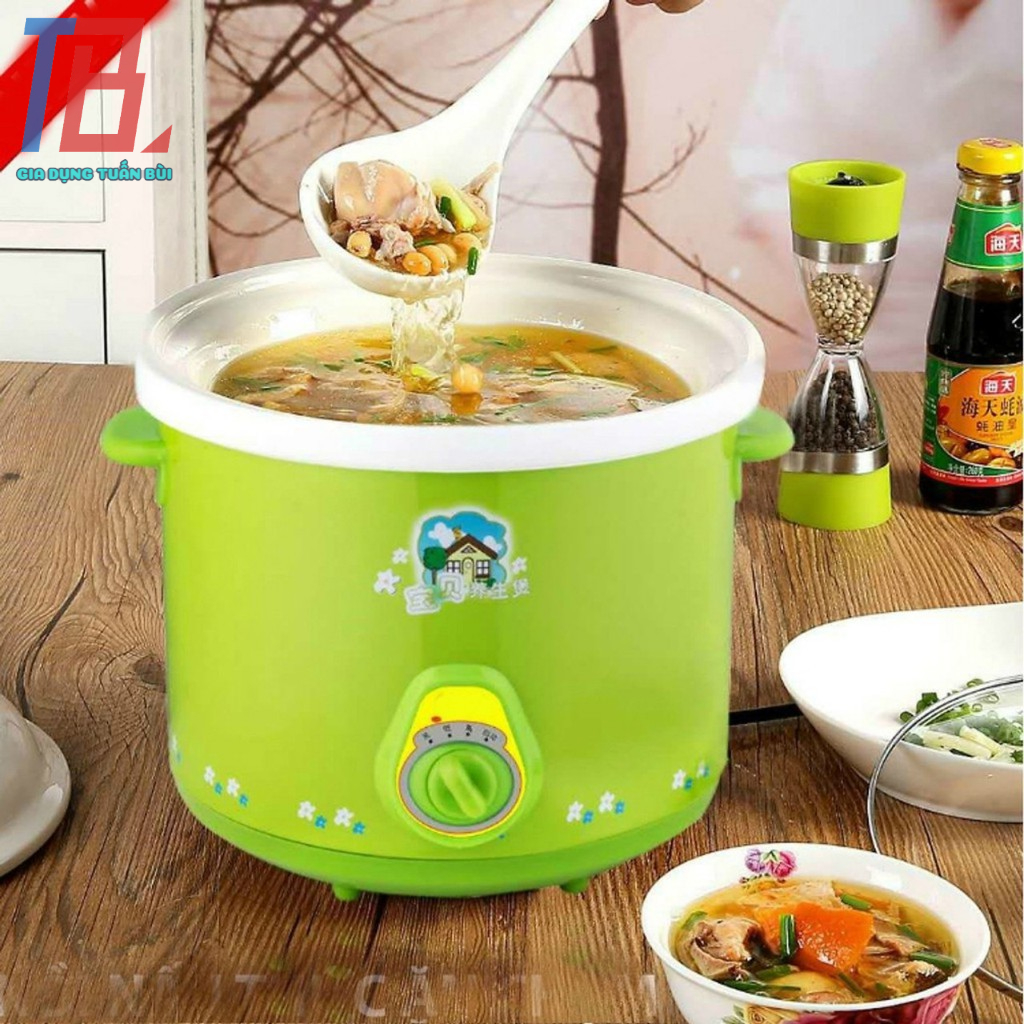 Nồi hầm cháo đa năng 1.5L, nồi nấu cháo chậm cho bẻ, nồi kho cá, chưng yến
