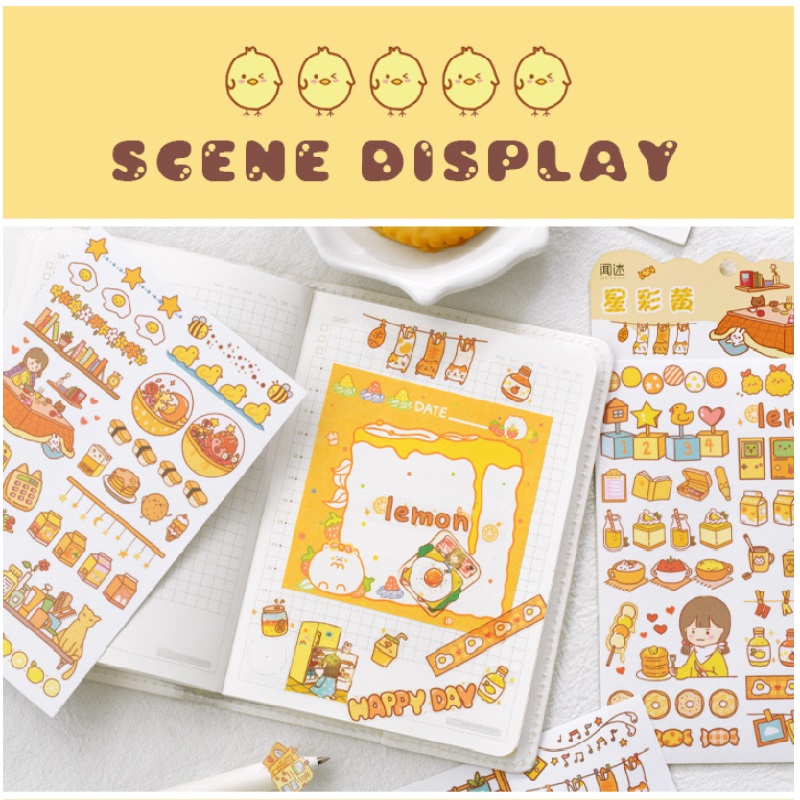 Set 1 Gói (4 Tờ Miếng Dán Hoạt Hình Nhiều Màu Sắc Trang Trí DIY Sáng Tạo