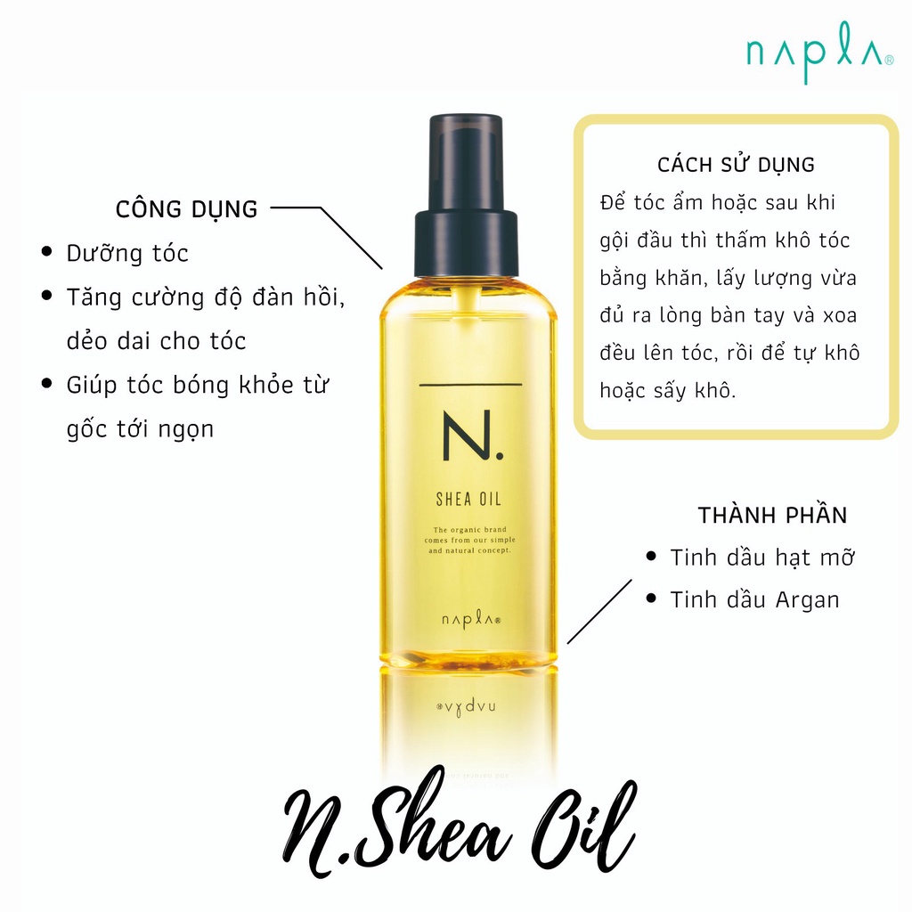 Chăm sóc tóc cùng Hấp phục hồi Beta và Tinh dầu dưỡng tóc Shea Oil - Napla Nhật Bản